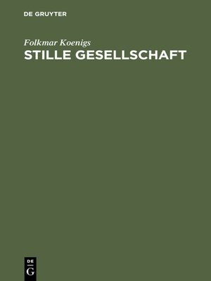 cover image of Stille Gesellschaft